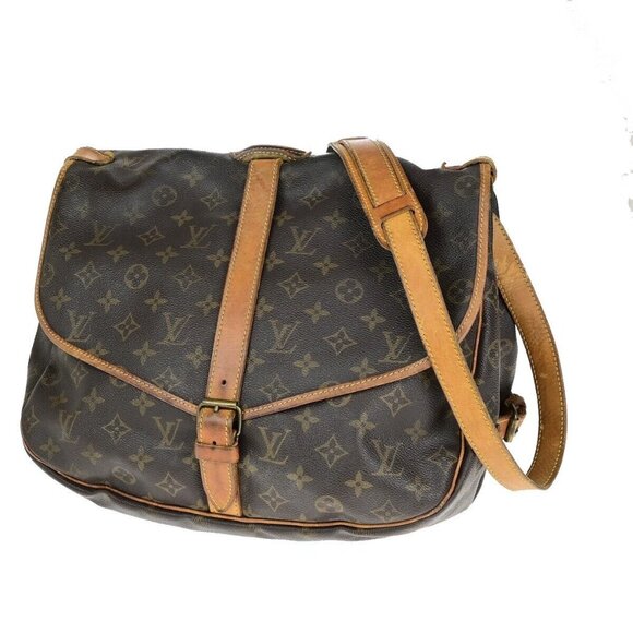 LOUIS VUITTON Saumur 35 Shoulder Bag Monogram Leather BN France - Picture 1 of 1
